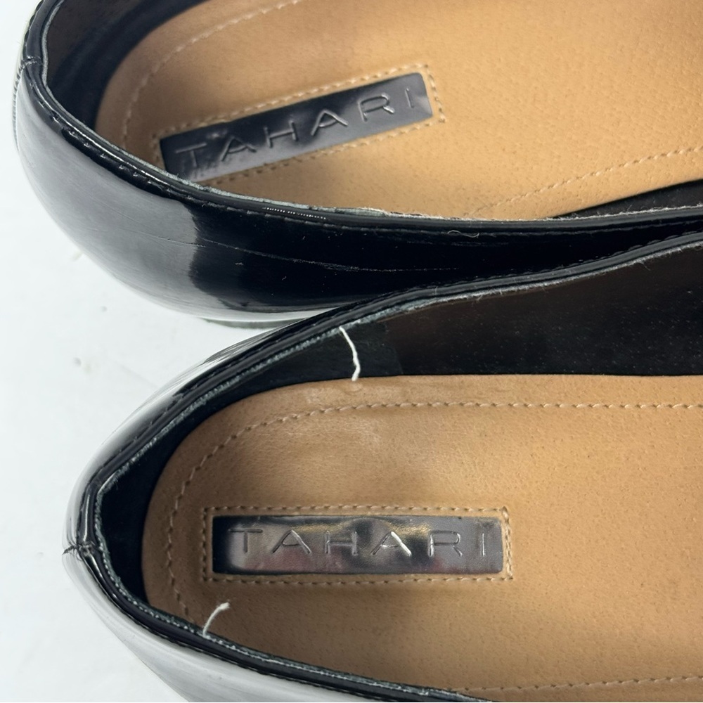 Tahari Black Patent Leather Tassel Loafers Women’s Size 10 - Picture 3 of 5